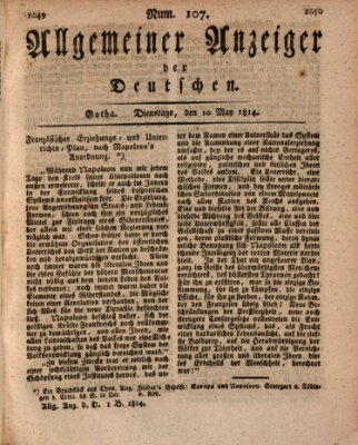 Allgemeiner Anzeiger der Deutschen Dienstag 10. Mai 1814