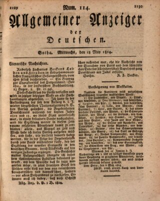 Allgemeiner Anzeiger der Deutschen Mittwoch 18. Mai 1814