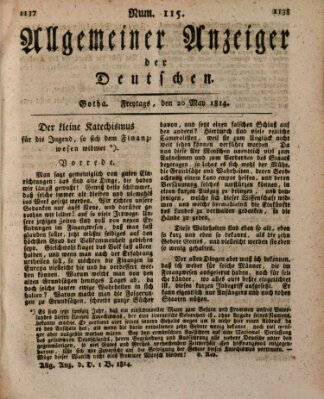 Allgemeiner Anzeiger der Deutschen Freitag 20. Mai 1814