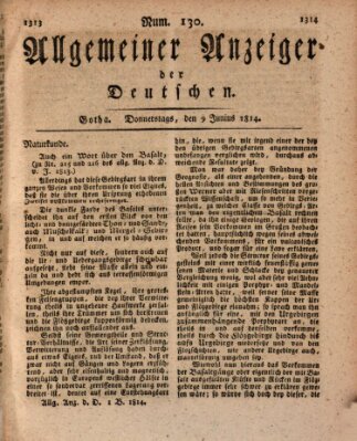 Allgemeiner Anzeiger der Deutschen Donnerstag 9. Juni 1814