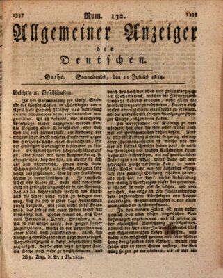 Allgemeiner Anzeiger der Deutschen Samstag 11. Juni 1814