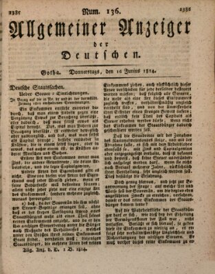 Allgemeiner Anzeiger der Deutschen Donnerstag 16. Juni 1814