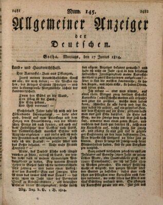 Allgemeiner Anzeiger der Deutschen Montag 27. Juni 1814