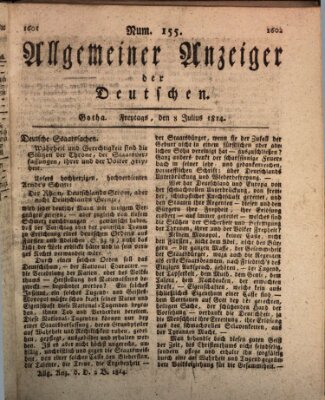 Allgemeiner Anzeiger der Deutschen Freitag 8. Juli 1814