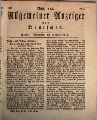 Allgemeiner Anzeiger der Deutschen Dienstag 12. Juli 1814