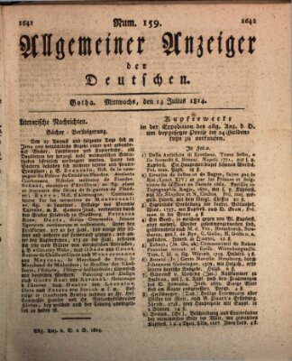 Allgemeiner Anzeiger der Deutschen Mittwoch 13. Juli 1814