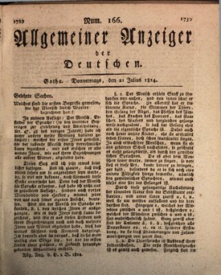 Allgemeiner Anzeiger der Deutschen Donnerstag 21. Juli 1814