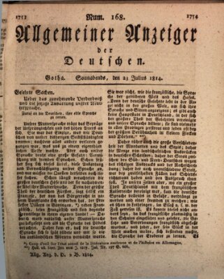 Allgemeiner Anzeiger der Deutschen Samstag 23. Juli 1814