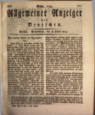 Allgemeiner Anzeiger der Deutschen Donnerstag 28. Juli 1814