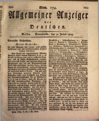 Allgemeiner Anzeiger der Deutschen Samstag 30. Juli 1814