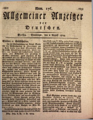 Allgemeiner Anzeiger der Deutschen Dienstag 2. August 1814