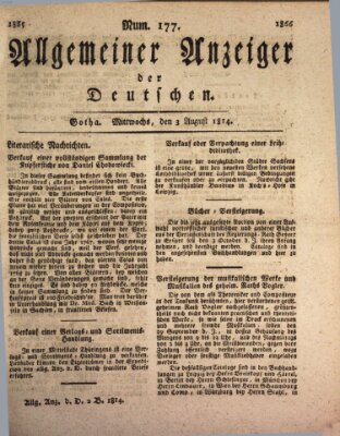 Allgemeiner Anzeiger der Deutschen Mittwoch 3. August 1814