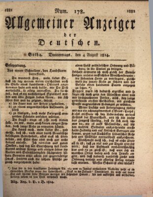 Allgemeiner Anzeiger der Deutschen Donnerstag 4. August 1814