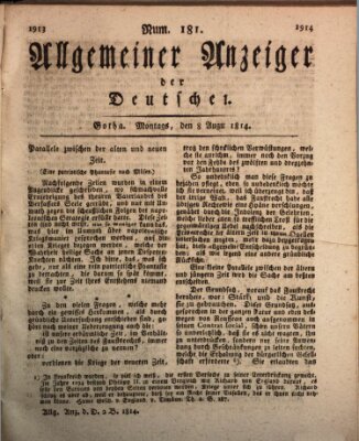 Allgemeiner Anzeiger der Deutschen Montag 8. August 1814