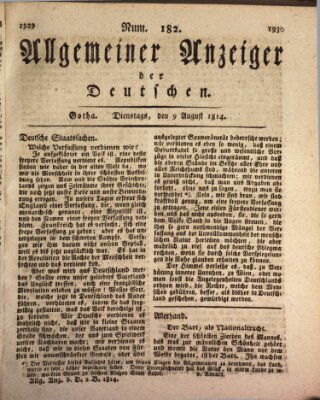 Allgemeiner Anzeiger der Deutschen Dienstag 9. August 1814