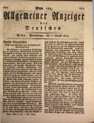 Allgemeiner Anzeiger der Deutschen Donnerstag 11. August 1814