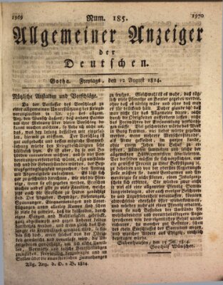 Allgemeiner Anzeiger der Deutschen Freitag 12. August 1814