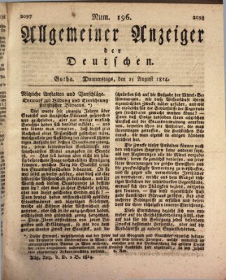 Allgemeiner Anzeiger der Deutschen Donnerstag 25. August 1814