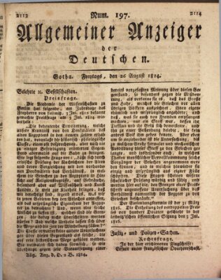 Allgemeiner Anzeiger der Deutschen Freitag 26. August 1814