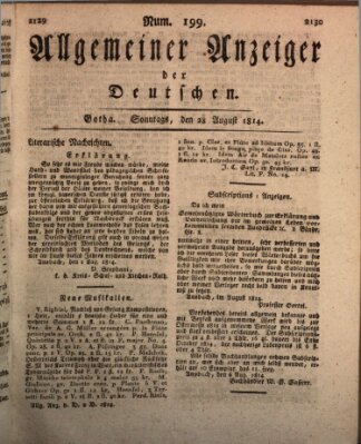 Allgemeiner Anzeiger der Deutschen Sonntag 28. August 1814