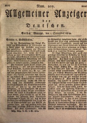 Allgemeiner Anzeiger der Deutschen Montag 5. September 1814