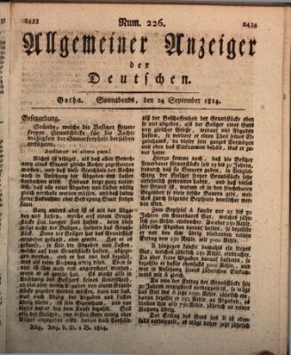 Allgemeiner Anzeiger der Deutschen Samstag 24. September 1814