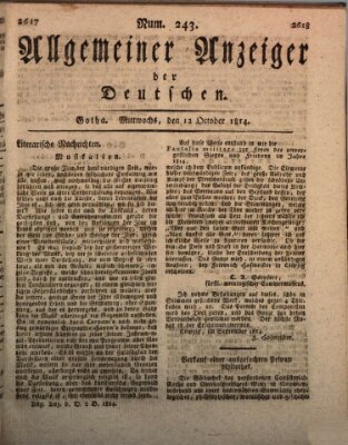 Allgemeiner Anzeiger der Deutschen Mittwoch 12. Oktober 1814