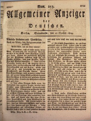 Allgemeiner Anzeiger der Deutschen Samstag 22. Oktober 1814