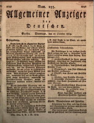 Allgemeiner Anzeiger der Deutschen Dienstag 25. Oktober 1814