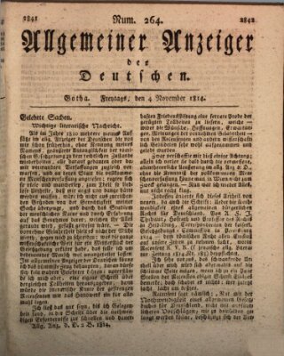 Allgemeiner Anzeiger der Deutschen Freitag 4. November 1814