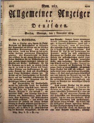 Allgemeiner Anzeiger der Deutschen Montag 7. November 1814