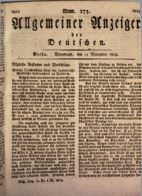 Allgemeiner Anzeiger der Deutschen Dienstag 15. November 1814