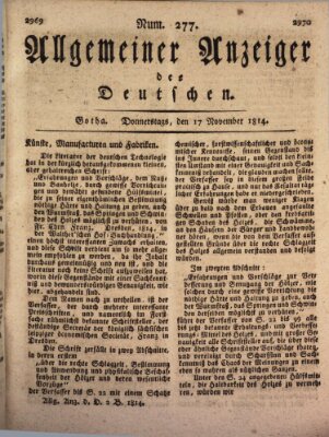 Allgemeiner Anzeiger der Deutschen Donnerstag 17. November 1814