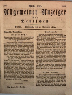 Allgemeiner Anzeiger der Deutschen Sonntag 20. November 1814