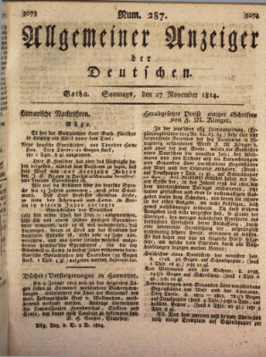 Allgemeiner Anzeiger der Deutschen Sonntag 27. November 1814