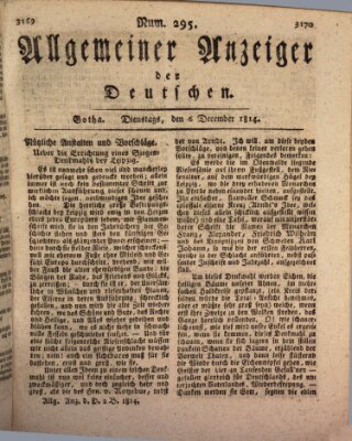 Allgemeiner Anzeiger der Deutschen Dienstag 6. Dezember 1814