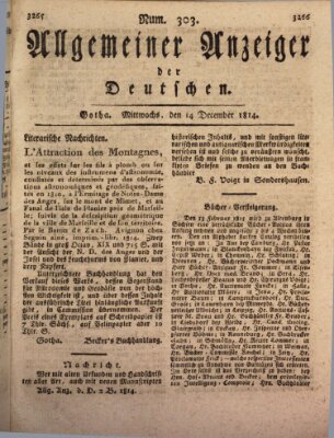 Allgemeiner Anzeiger der Deutschen Mittwoch 14. Dezember 1814