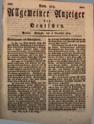 Allgemeiner Anzeiger der Deutschen Freitag 16. Dezember 1814