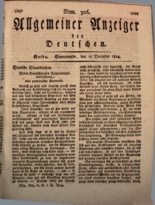 Allgemeiner Anzeiger der Deutschen Samstag 17. Dezember 1814