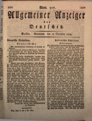 Allgemeiner Anzeiger der Deutschen Sonntag 18. Dezember 1814