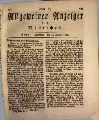 Allgemeiner Anzeiger der Deutschen Dienstag 24. Januar 1815