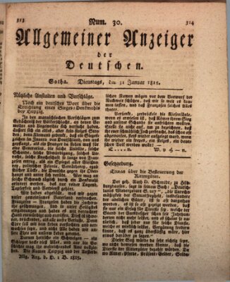 Allgemeiner Anzeiger der Deutschen Dienstag 31. Januar 1815