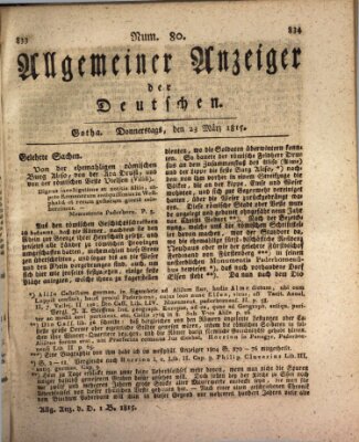 Allgemeiner Anzeiger der Deutschen Donnerstag 23. März 1815