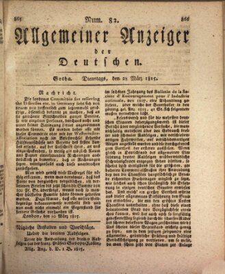 Allgemeiner Anzeiger der Deutschen Dienstag 28. März 1815