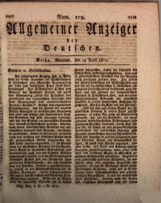 Allgemeiner Anzeiger der Deutschen Montag 24. April 1815