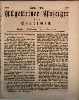 Allgemeiner Anzeiger der Deutschen Donnerstag 18. Mai 1815