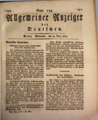 Allgemeiner Anzeiger der Deutschen Mittwoch 24. Mai 1815