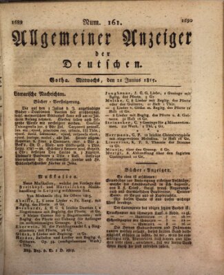 Allgemeiner Anzeiger der Deutschen Mittwoch 21. Juni 1815