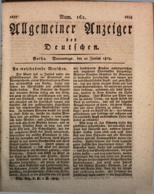 Allgemeiner Anzeiger der Deutschen Donnerstag 22. Juni 1815