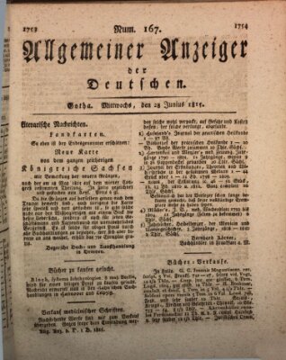 Allgemeiner Anzeiger der Deutschen Mittwoch 28. Juni 1815